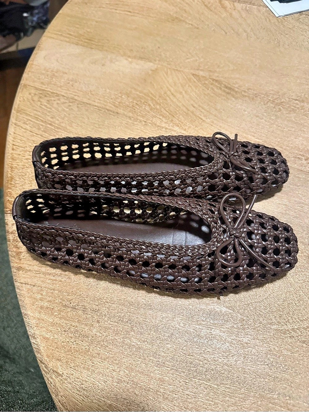 Camila Coelho Woven Bow Flats Brown US 6M